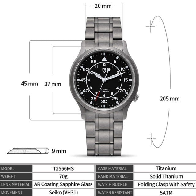 Berny Titanium Pilot Watch